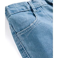 Pine Kids Denim Woven Full Length Solid Jeans With Cargo Pockets - Blue