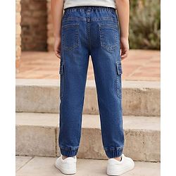 Pine Kids Denim Woven Full Length Solid Color Jeans - Navy Blue