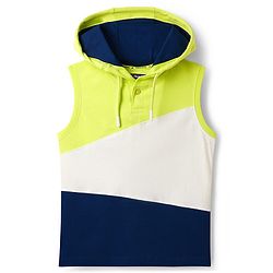 Pine Kids Cotton Knit Sleeveless Cut & Sew Hooded T-Shirt - Multicolor