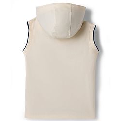 Pine Kids Cotton Knit Sleeveless Hooded T-Shirt Beach Theme Print - Multicolor