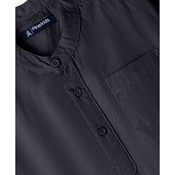 Pine Kids Cotton Woven Full Sleeves Solid Colour Kurta Style Shirt - Black