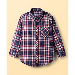 Pine Kids Cotton Woven Full Sleeves Checks Shirt With Printed Inner Tee - Multicolor