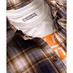 Pine Kids Cotton Woven Full Sleeves Checks Shirt With Printed Inner Tee - Multicolor