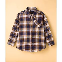 Pine Kids Cotton Woven Full Sleeves Checks Shirt With Printed Inner Tee - Multicolor
