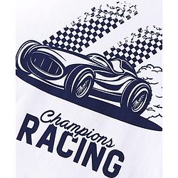 Pine Kids 100% Cotton Woven Full Sleeves Checks Shirt & Tank T-Shirt With Racing Car Print - Red