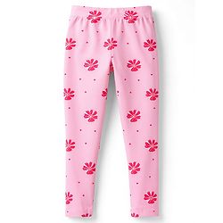 Pine Kids Cotton Lycra Knit Full Length Floral Printed Leggings With Stretch Pack Of 2 - Navy Blue & Pink