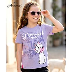 Pine Kids Disney Single Jersey Knit Half Sleeves T-Shirt with Marie Graphic - Lavender