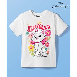 Pine Kids Disney Single Jersey Knit Half Sleeves T-Shirt With Marie Graphics - White