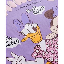 Pine Kids Disney 100% Cotton Knit Half Sleeves T-Shirt With Minnie & Daisy Graphic & Puff Print Detailing - Lavender
