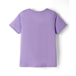 Pine Kids Disney 100% Cotton Knit Half Sleeves T-Shirt With Minnie & Daisy Graphic & Puff Print Detailing - Lavender