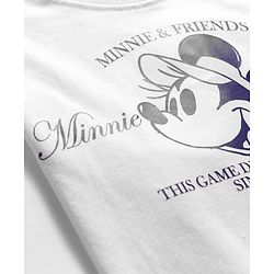 Pine Kids Disney Single Jersey Knit Half Sleeves T-Shirt With Front & Back Minnie Mouse Graphics - White
