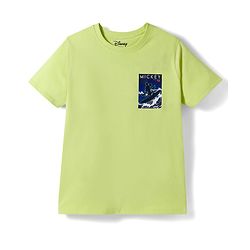 Pine Kids Disney 100% Cotton Knit Half Sleeves T-Shirt With Front & Back Mickey Mouse Graphic - Lime Green