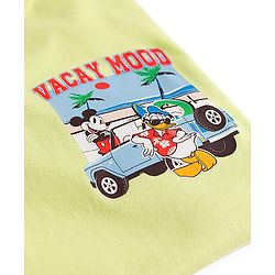 Pine Kids Disney Single Jersey Knit Half Sleeves T-Shirt With Vacay Mood Print - Lime Green