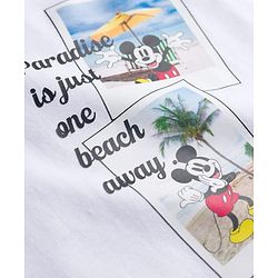 Pine Kids Disney 100% Cotton Half Sleeves T-Shirt With Front & Back Mickey & Friends Graphic - White