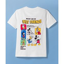 Pine Kids Disney Single Jersey Knit Half Sleeves T-Shirt With Minnie Mouse Print - White