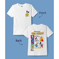 Pine Kids Disney Single Jersey Knit Half Sleeves T-Shirt With Minnie Mouse Print - White