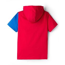 Pine Kids Marvel Terry Knit Half Sleeves Cut and Sew Hooded T-Shirt With Spider-Man Graphics - Multicolor