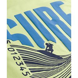 Pine Kids Cotton Knit Sleeveless Tank T-Shirt with Surfer Print - Limegreen