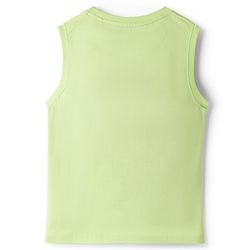 Pine Kids Cotton Knit Sleeveless Tank T-Shirt with Surfer Print - Limegreen