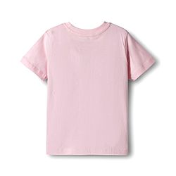 Pine Kids Disney Single Jersey Knit Half Sleeves T-Shirt & Shorts Night Suit with Lilo & Stitch Graphic - Pink