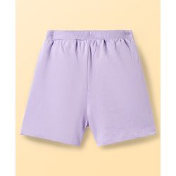 Pine Kids Disney Single Jersey Knit Drop Shoulder Half Sleeves Oversized T-Shirt & Shorts Set With Lilo & Stitch Graphics - Purple