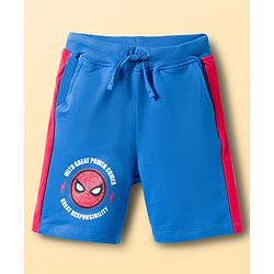 Pine Kids Marvel Single Jersey Knit Drop Shoulder Half Sleeves Oversized T-Shirt & Shorts Set With Spider-Man Graphics - Multicolor