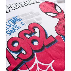 Pine Kids Marvel Single Jersey Knit Drop Shoulder Half Sleeves Oversized T-Shirt & Shorts Set With Spider-Man Graphics - Multicolor