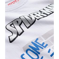 Pine Kids Marvel Single Jersey Knit Drop Shoulder Half Sleeves Oversized T-Shirt & Shorts Set With Spider-Man Graphics - Multicolor