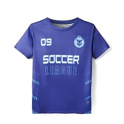 Pine Active Knit Half Sleeves T-Shirt With Soccer Theme Print -Navy Blue