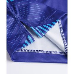 Pine Active Knit Half Sleeves T-Shirt With Soccer Theme Print -Navy Blue