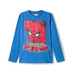 Pine Kids Marvel Single Jersey Knit Full Sleeves T-Shirt & Pajama Night Suit With Spiderman Print -  Blue