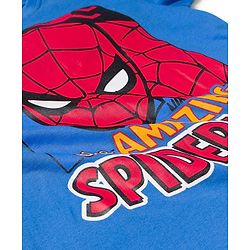 Pine Kids Marvel Single Jersey Knit Full Sleeves T-Shirt & Pajama Night Suit With Spiderman Print -  Blue