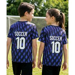Pine Active Knit Half Sleeves Sports Theme Printed T-Shirt - Navy Blue