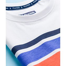Pine Kids 100% Cotton Sleeveless  Striped Tank T-Shirt -White