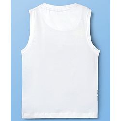 Pine Kids Cotton Knit Sleeveless Tank T-Shirt With Good Surf Day Print - White