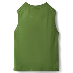 Pine Kids 100% Cotton Sleeveless  Urban Style Text Printed Tank T-Shirt- Olive Green