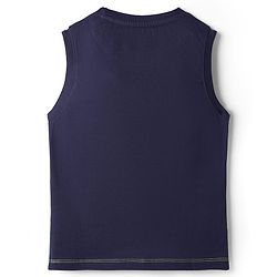 Pine Kids Cotton Knit Sleeveless Cut & Sew Tank T-Shirt with Beach Theme Print - Multicolor