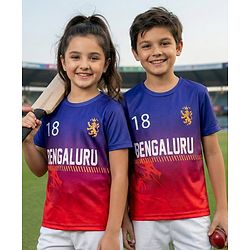 Pine Active Knit Half Sleeves Bengaluru IPL Jersey T-Shirt - Multicolour