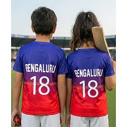 Pine Active Knit Half Sleeves Bengaluru IPL Jersey T-Shirt - Multicolour