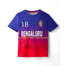 Pine Active Knit Half Sleeves Bengaluru IPL Jersey T-Shirt - Multicolour