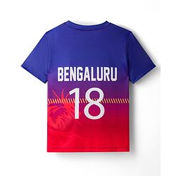 Pine Active Knit Half Sleeves Bengaluru IPL Jersey T-Shirt - Multicolour