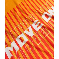 Pine Active Knit Sleeveless Tank T-Shirt With Text Print - Orange