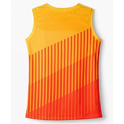 Pine Active Knit Sleeveless Tank T-Shirt With Text Print - Orange