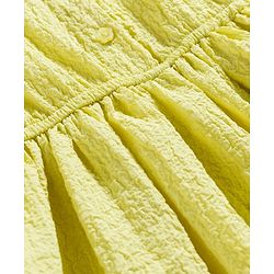 Pine Kids Woven Sleeveless Solid Colour Wrinkled Frock - Yellow