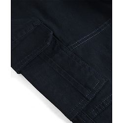 Pine Kids Cotton Elastane Woven Full Length Cut N Sew Trouser With Cargo Pockets - Navy Blue
