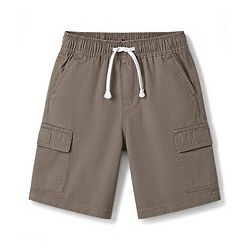 Pine Kids Cotton Elastane Woven Solid Colour Shorts With Cargo Pockets - Grey