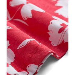 Pine Kids Cotton Knit Sleeveless Floral Printed Frock - Red