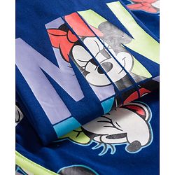 Pine Kids Disney Single Jersey Knit Half Sleeves T-Shirt & Shorts Night Suit With Minnie Mouse Graphics - Blue