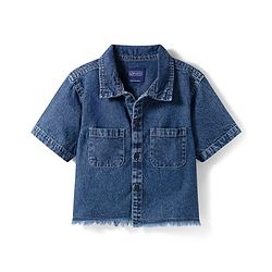 Pine Kids Cotton Knit Half Sleeves Co-ords Solid Color Denim Top & Jeans Set - Blue