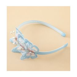 Pine Kids Free Size Hair Band With Butterfly Applique - Light Blue